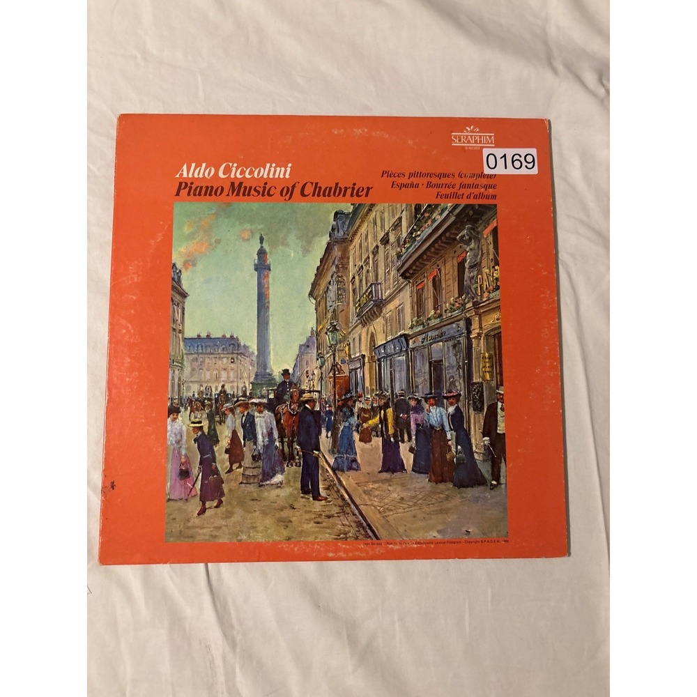 Seraphim Aldo Ciccolini Piano Music of Chabrier Vinyl LP S-60303 12" 33RPM Good